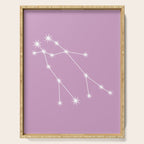 Gemini Zodiac Star Constellation Line Art Pastel Lilac Serving Tray Gallery Image 1