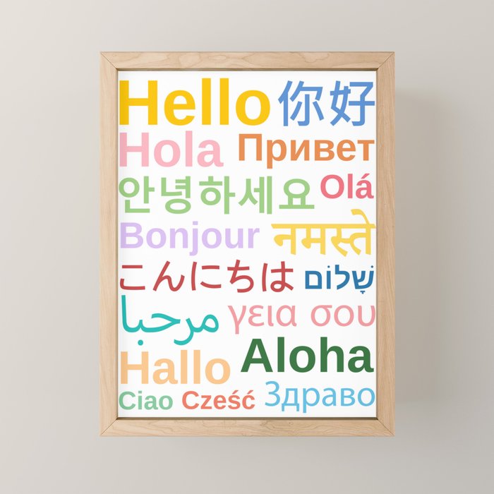 Hello In Different Languages Mini Art Print Gallery Image 1