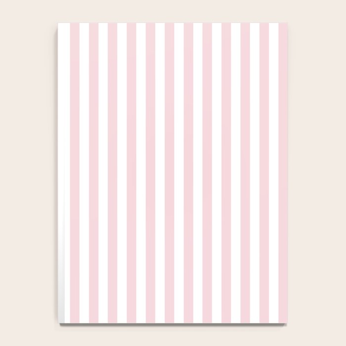 Pastel Pink & White Simple Stripe Notebook Gallery Image 4