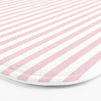 Pastel Pink & White Simple Stripe Bath Mat Gallery Image 3
