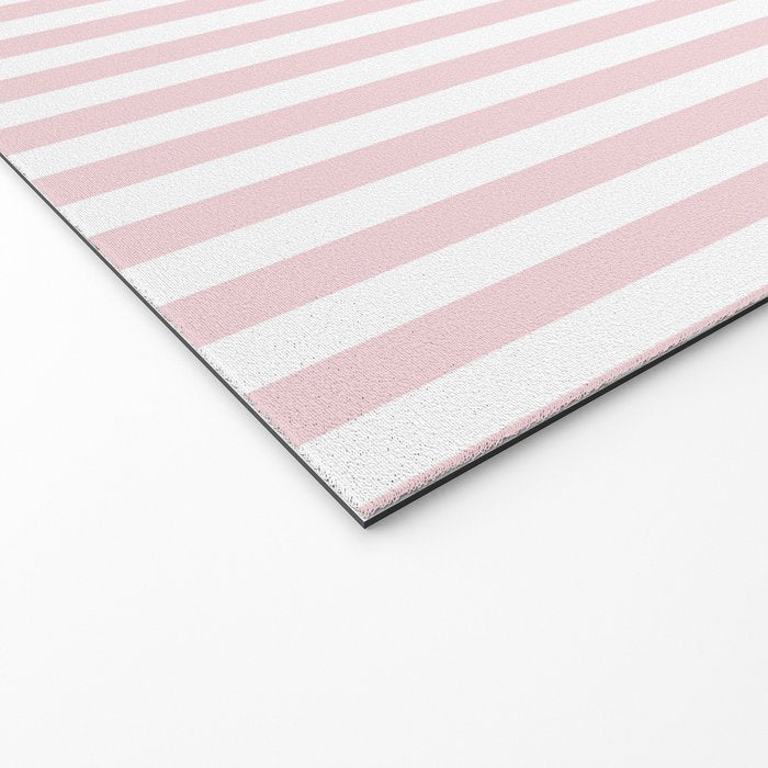 Pastel Pink & White Simple Stripe Welcome Mat Gallery Image 2