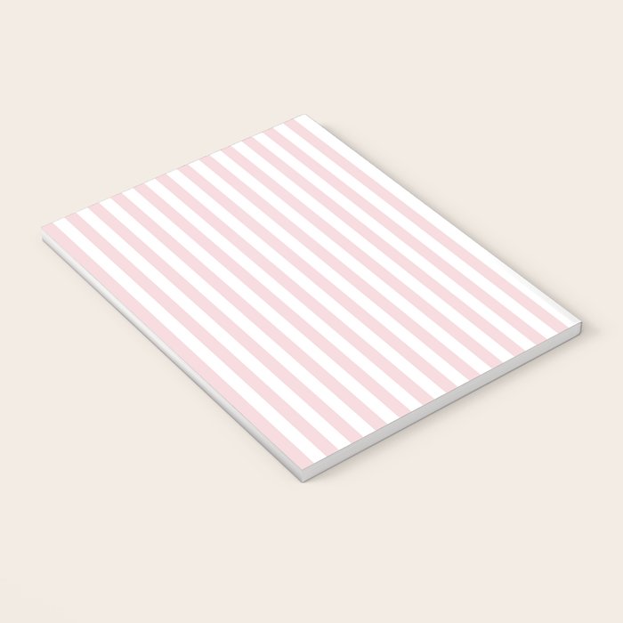 Pastel Pink & White Simple Stripe Notebook Gallery Image 3