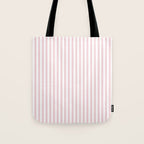 Pastel Pink & White Simple Stripe Tote Bag Gallery Image 1