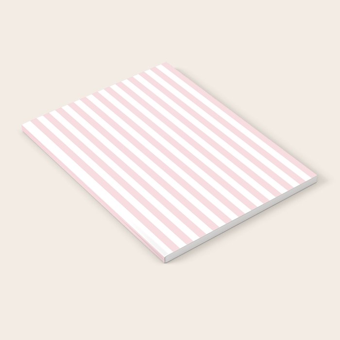 Pastel Pink & White Simple Stripe Notebook Gallery Image 2