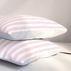 Pastel Pink & White Simple Stripe Pillow Sham Gallery Image 3