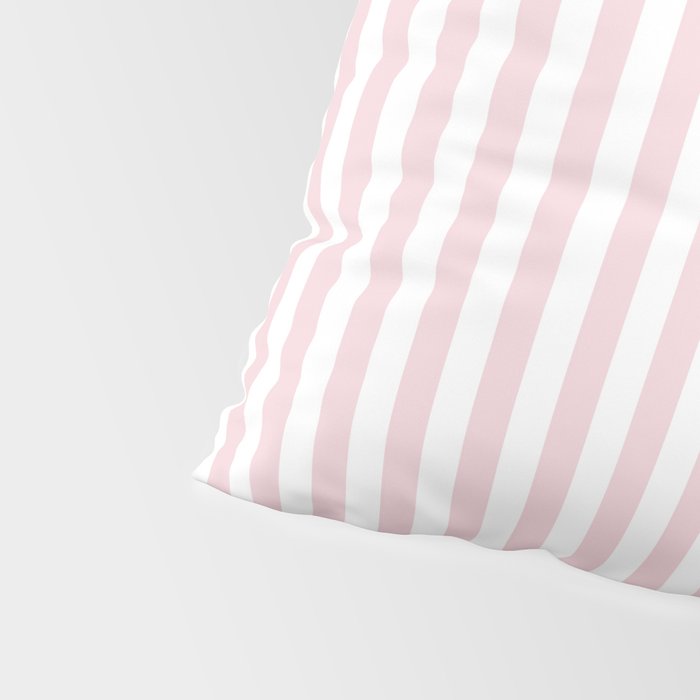 Pastel Pink & White Simple Stripe Pillow Sham Gallery Image 4