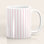 Pastel Pink & White Simple Stripe Coffee Mug Gallery Image 1