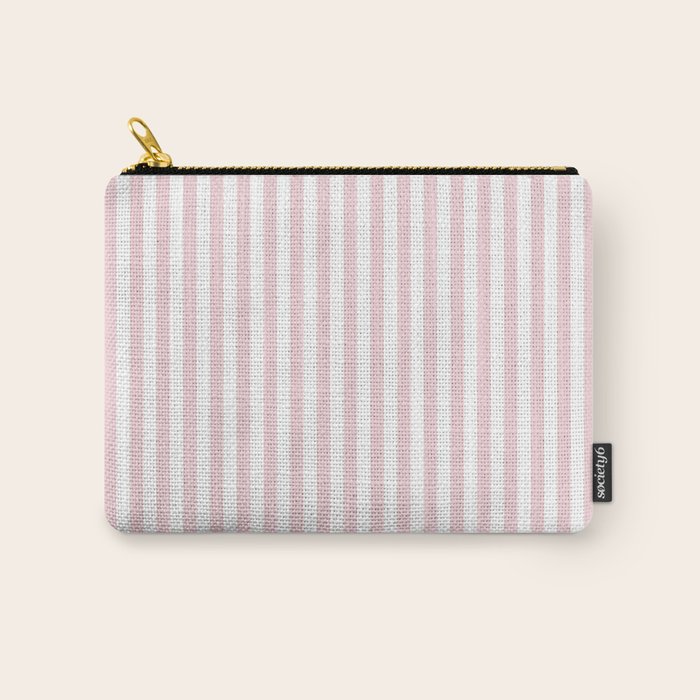 Pastel Pink & White Simple Stripe Carry All Pouch Gallery Image 1