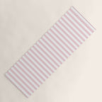 Pastel Pink & White Simple Stripe Yoga Mat Gallery Image 1