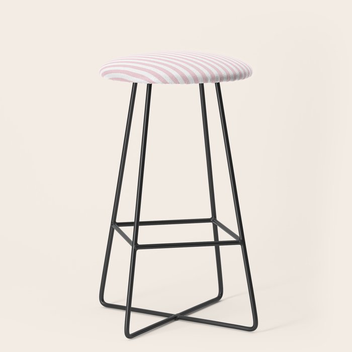 Pastel Pink & White Simple Stripe Stool Gallery Image 1