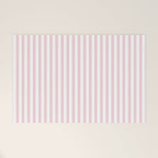 Pastel Pink & White Simple Stripe Welcome Mat Gallery Image 1
