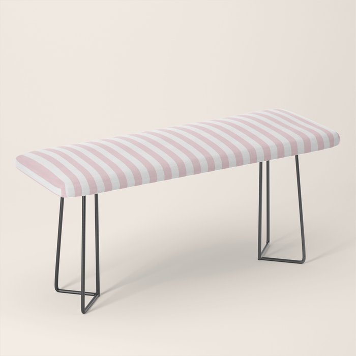 Pastel Pink & White Simple Stripe Bench Gallery Image 1