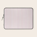 Pastel Pink & White Simple Stripe Laptop Sleeve Gallery Image 1