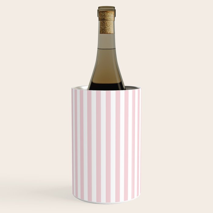 Pastel Pink & White Simple Stripe Wine Chiller Gallery Image 3