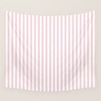Pastel Pink & White Simple Stripe Wall Tapestry Gallery Image 4