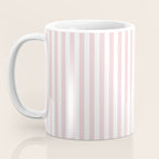 Pastel Pink & White Simple Stripe Coffee Mug Gallery Image 3