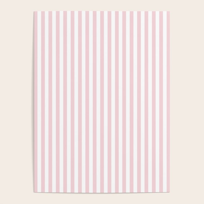 Pastel Pink & White Simple Stripe Poster Gallery Image 4