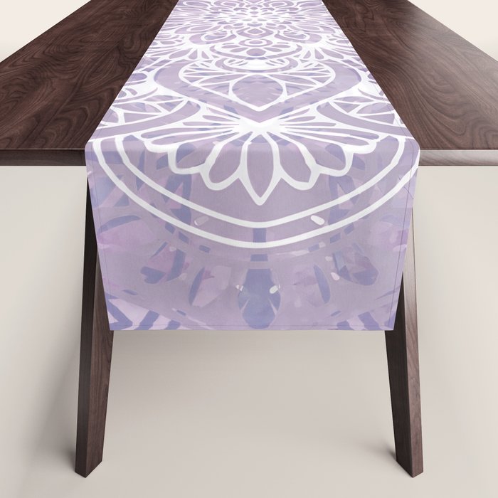 Boho, Mandala, Flower, Purple Table Runner Gallery Image 1