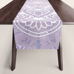 Boho, Mandala, Flower, Purple Table Runner Gallery Image 1