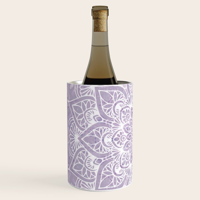 Boho, Mandala, Flower, Purple Wine Chiller Gallery Image 2