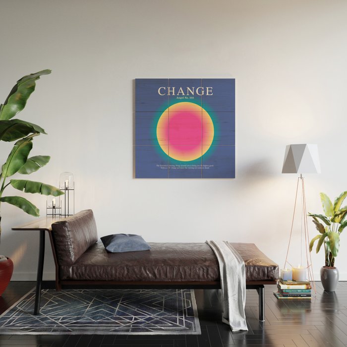 Gradient Angel Numbers: Angel Number 555 - Change Wood Wall Art Gallery Image 2