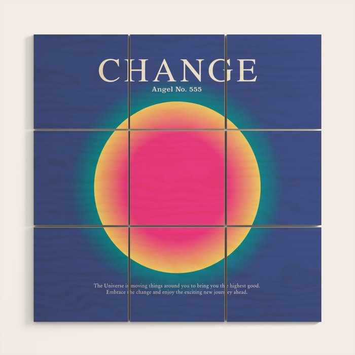 Gradient Angel Numbers: Angel Number 555 - Change Wood Wall Art Gallery Image 1