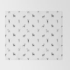 Reindeer animal doodle art pattern Throw Blanket Gallery Image 2