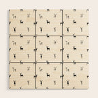 Reindeer animal doodle art pattern Wood Wall Art Gallery Image 1