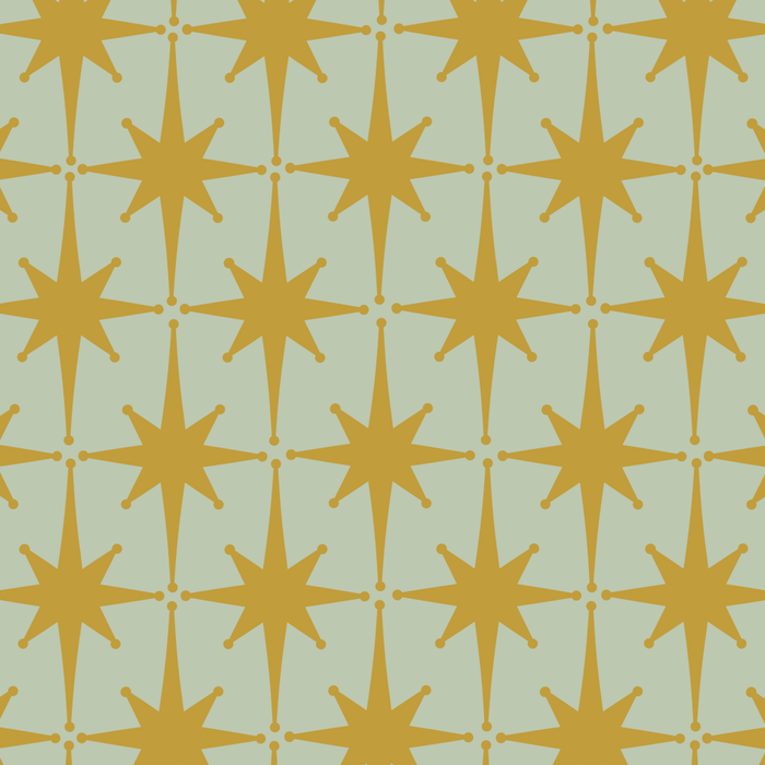 Midcentury Modern Atomic Starburst Pattern in Retro Celadon and Muted Mustard  Coffee Mug Gallery Image 2