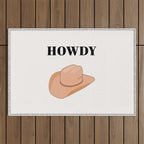 Howdy - Cowboy Hat Neutral Beige Outdoor Rug Gallery Image 1
