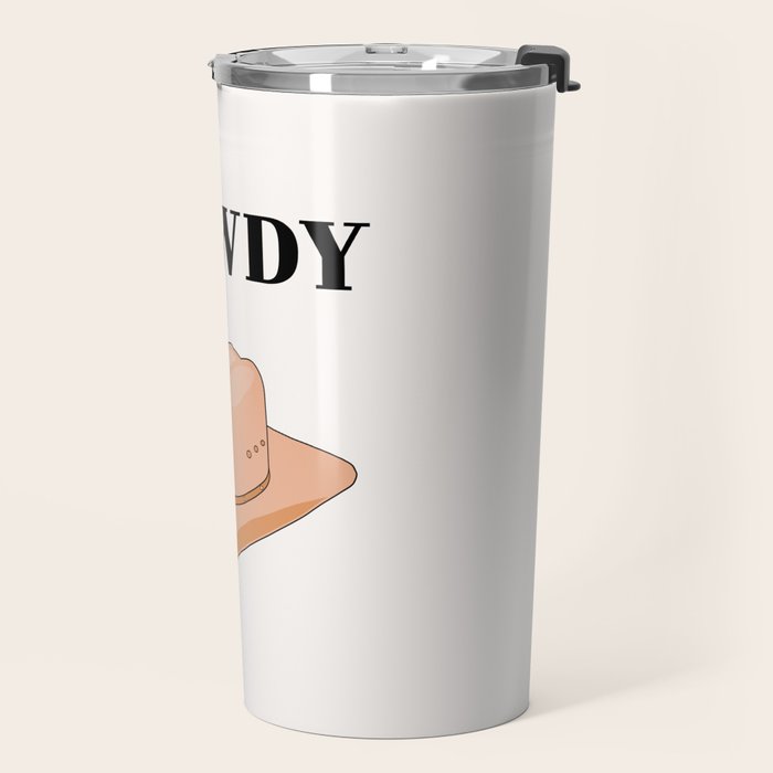 Howdy - Cowboy Hat Neutral Beige Travel Mug Gallery Image 2