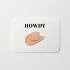 Howdy - Cowboy Hat Neutral Beige Bath Mat Gallery Image 1