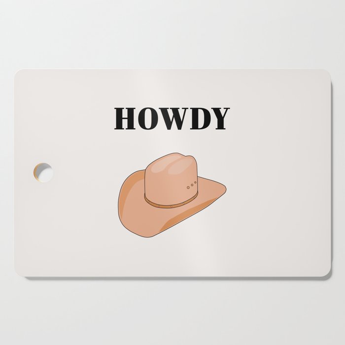 Howdy - Cowboy Hat Neutral Beige Cutting Board Gallery Image 1