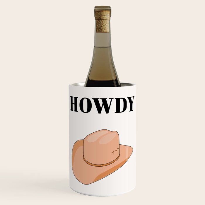 Howdy - Cowboy Hat Neutral Beige Wine Chiller Gallery Image 1