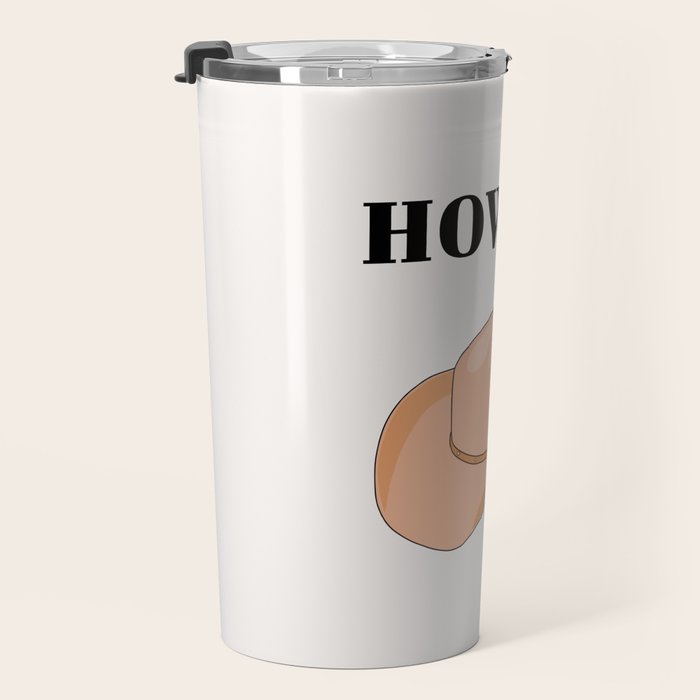 Howdy - Cowboy Hat Neutral Beige Travel Mug Gallery Image 3