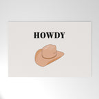 Howdy - Cowboy Hat Neutral Beige Welcome Mat Gallery Image 1
