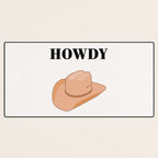 Howdy - Cowboy Hat Neutral Beige Desk Mat Gallery Image 3