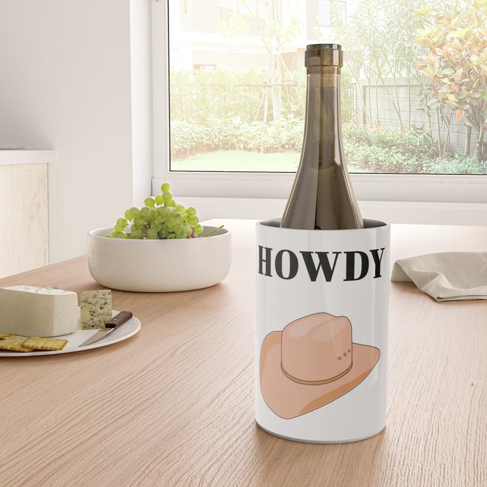 Howdy - Cowboy Hat Neutral Beige Wine Chiller Gallery Image 4