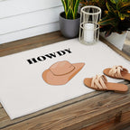 Howdy - Cowboy Hat Neutral Beige Outdoor Rug Gallery Image 2