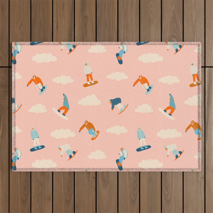 Snowboarding Outdoor Rug Gallery Image 1
