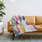 mid modern leaves spring Throw Blanket Gallery Image 1