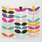 mid modern leaves spring Wall Tapestry Gallery Image 4