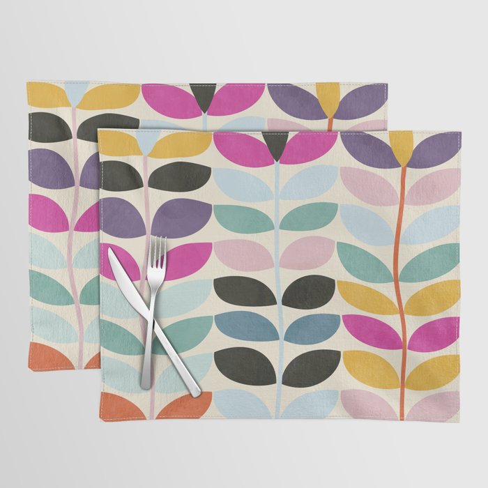 mid modern leaves spring Placemat Gallery Image 1