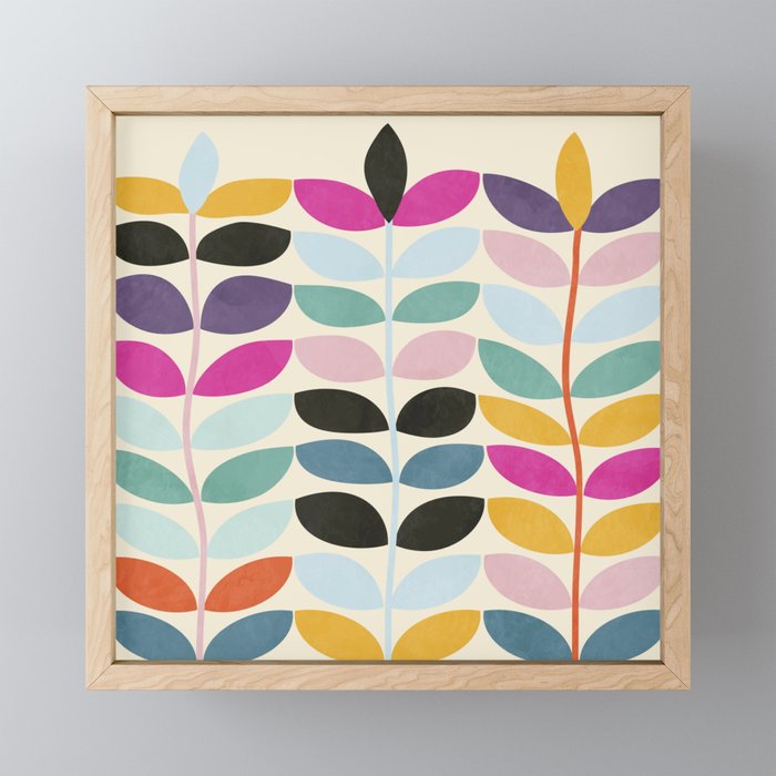 mid modern leaves spring Mini Art Print Gallery Image 1