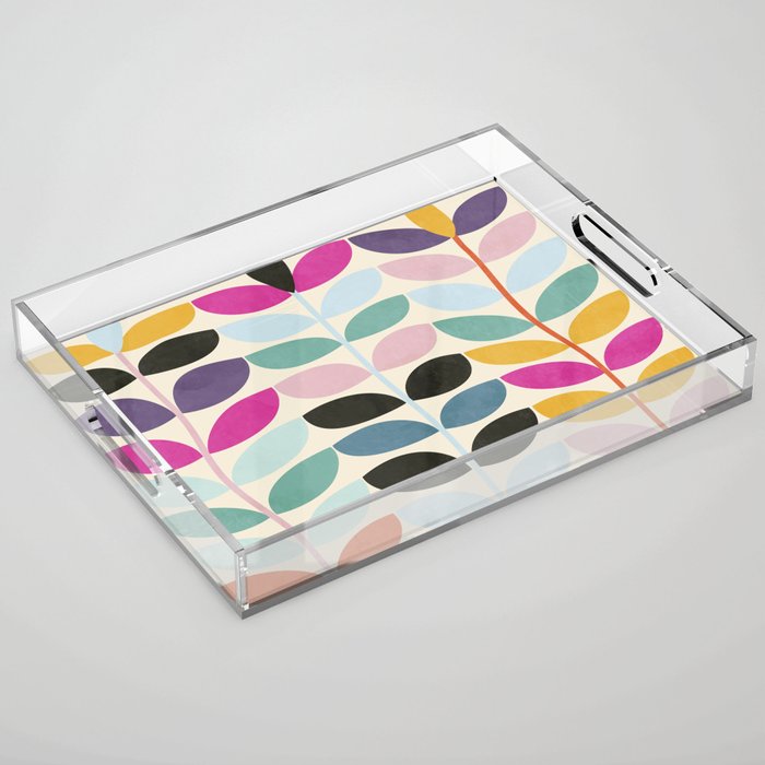 mid modern leaves spring Acrylic Tray Gallery Image 1