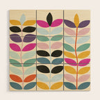 mid modern leaves spring Wood Wall Art Gallery Image 1