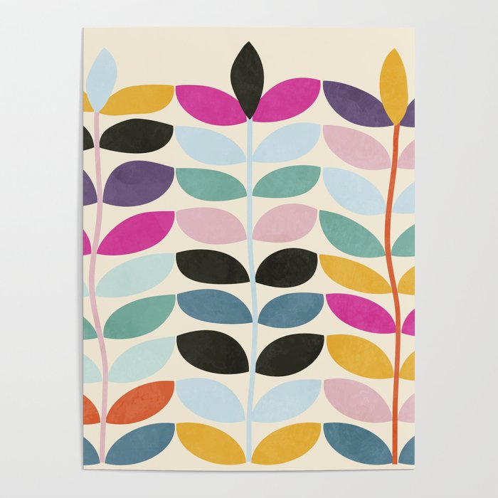mid modern leaves spring Poster Gallery Image 1