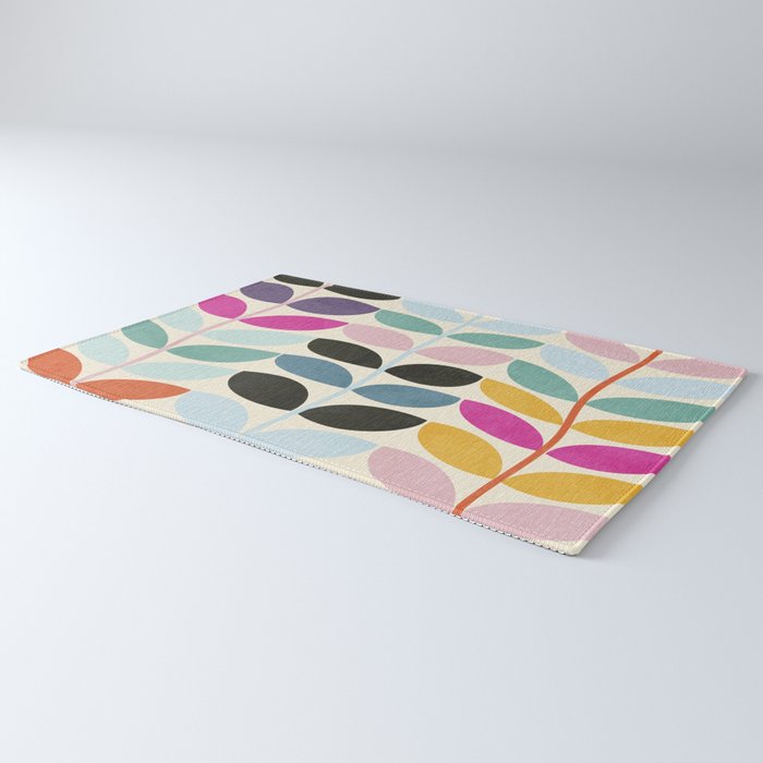 mid modern leaves spring Rug Gallery Image 3