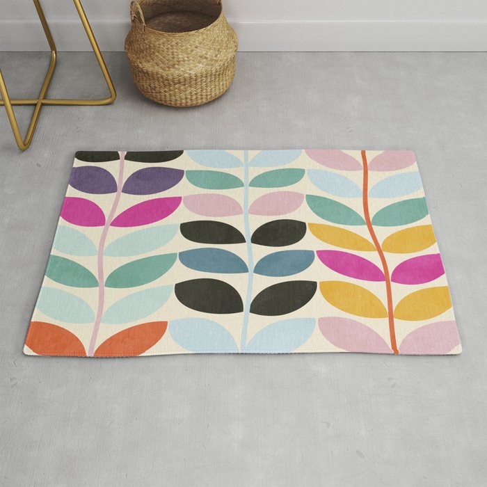 mid modern leaves spring Rug Gallery Image 1