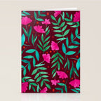 Magical garden - burgundy and pink Stationery Card Gallery Image 2